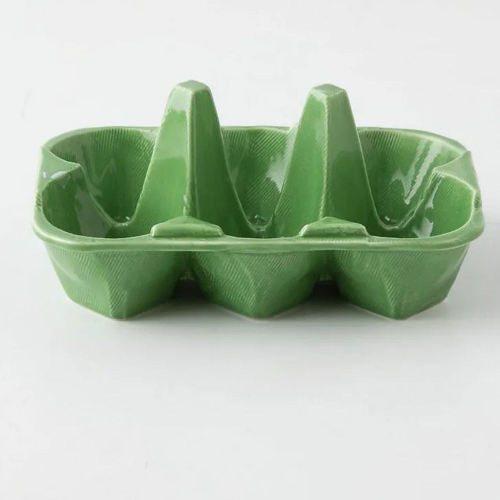 Anthropologie Kelly Green Half-Dozen Ceramic Egg Crate